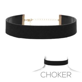 Thick Suede choker neck blk