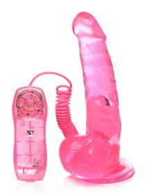 7.5 Inch Suction Cup Vibrating Dildo - Pink