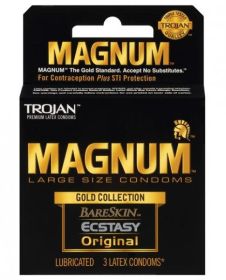 Trojan Magnum Large Size Condoms Gold Collection 3 Pack