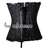 Flower Pattern Back Lace Up Adjustable Corset Sexy Bustier for Womens, Red