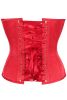 Top Drawer Red Satin Steel Boned Overbust Corset w/Side Zipper