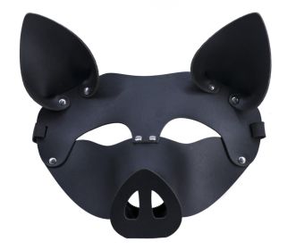Leatherette Face Mask (Color: black)