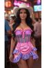 Top Drawer 2 PC Steel Boned Purple/Pink Mesh Underwire Bustier Corset & Skirt Set