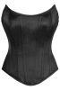 Top Drawer Black Satin Steel Boned Overbust Corset w/Side Zipper