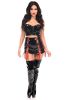Lavish 2 PC Black Patent Bustier & Lace-Up Skirt Set