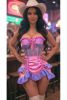 Top Drawer 2 PC Steel Boned Purple/Pink Mesh Underwire Bustier Corset & Skirt Set
